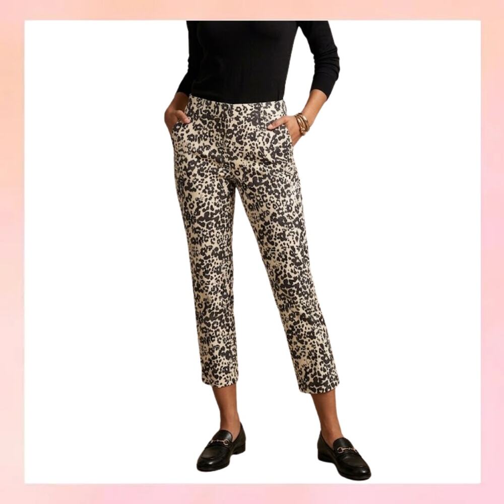J. Crew Leopard Print Martie Slim Crop Pants - Size 6